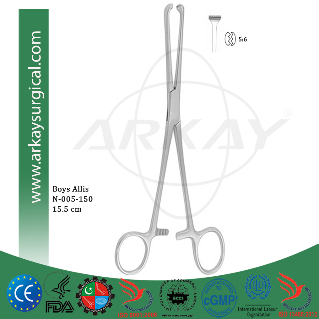 Boys Allis N-005-155 Boys Allis Instestinal & Tissue Grasping Forcep