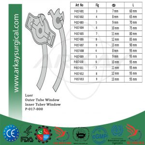 Luer Tracheal Tubes Outer and Inner Tube Window