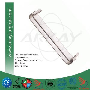 farabeuf mouth retractor 120x12mm set of 2 piece
