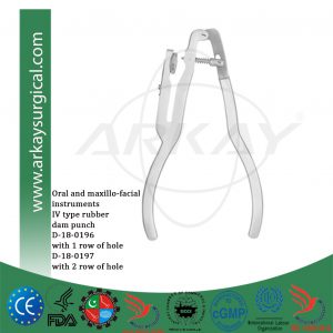 ivory with 1 row of hole rubber dam punch