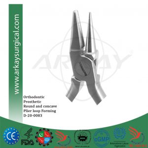 round and concave plier for loop forming and banding