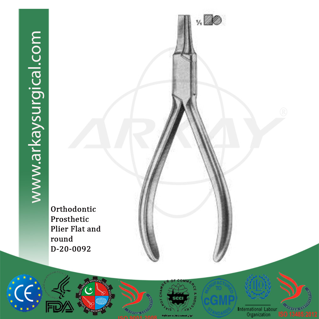 Plier for orthodontics and prostheties peeso flat and round plier D-20-0092 Plier for orthodontics and prostheties peeso flat and round plier