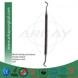 Black cutting instruments stainless steel double ended