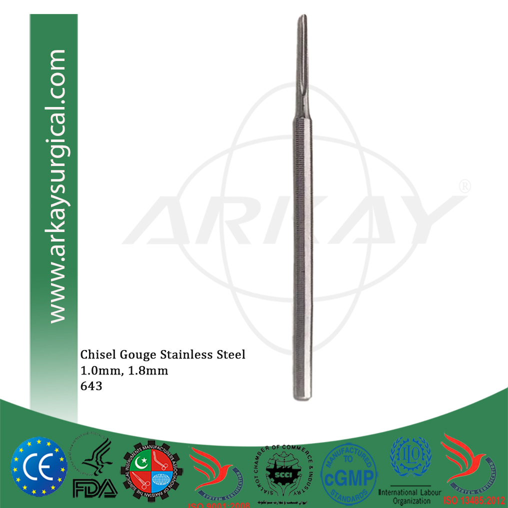 Chisel Gouge 1.0mm,1.8mm, stainless steel 643 Chisel Gouge 1.0mm,1.8mm, stainless steel