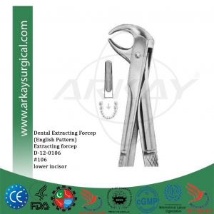 Dental extracting forceps english pattern
